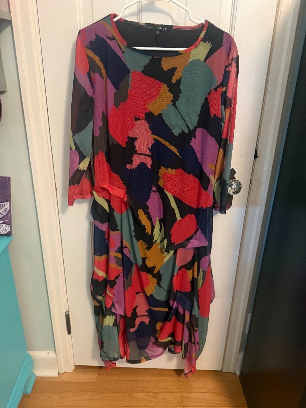 Kozan Demi Dress XL Sakura VG-1930 | Asymmetrical Jersey Midi Dress Made in Euro